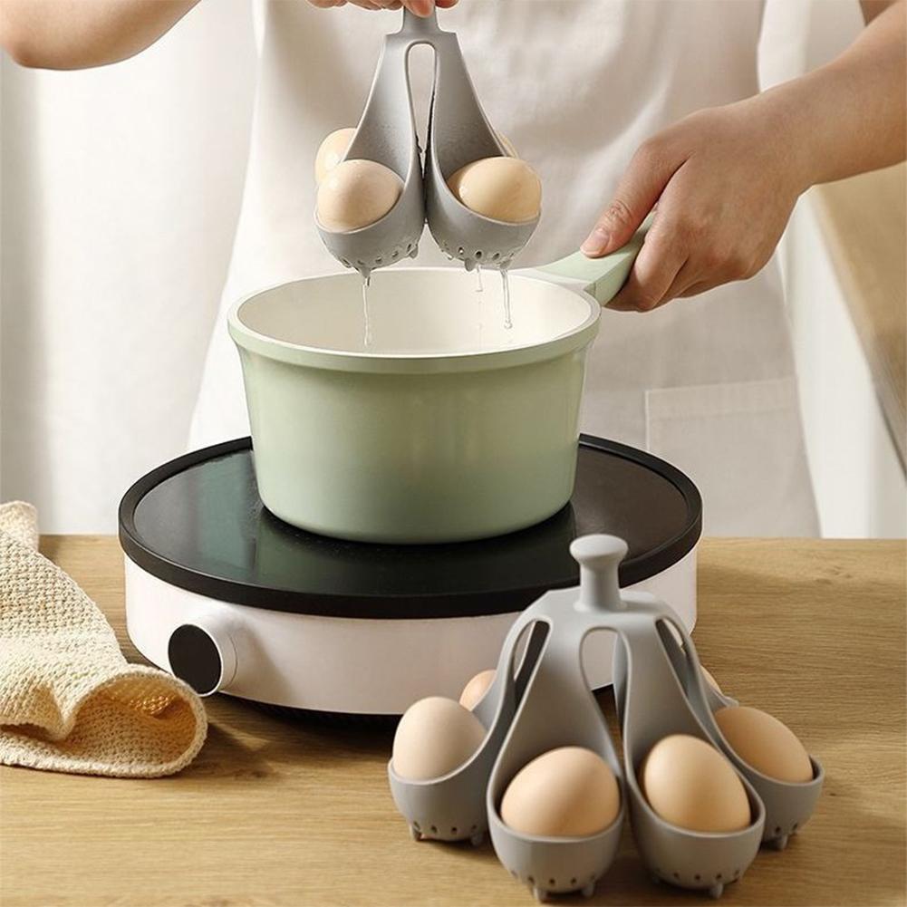 Heat-Resistant Silicone Egg Steaming Basket Multicavity Egg Cooker Holder For Boiling Eggs Household Breakfast Prep Gadget
