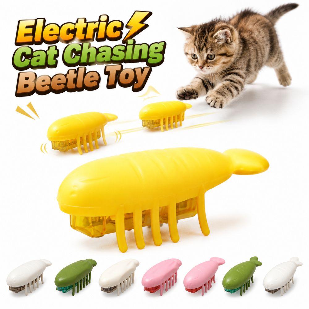 Interactive Play Jumping Bug Cat Toy TPU Moving Insect Cat Toy  Cats Running Playing Indoor