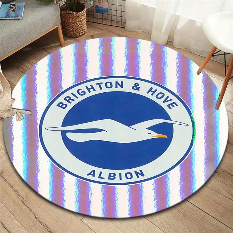 Brighton & Hove Albion Round Area Rug,Carpet Rug for Living Room Bedroom Sofa Playroom Decor,Non-slip Floor Mat