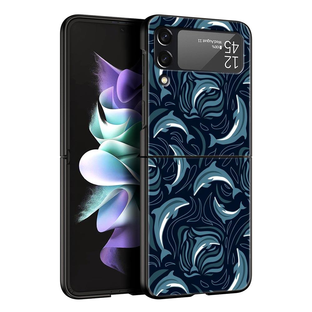 Cartoon Print Phone Case for Samsung Galaxy Z Flip 3 4 5 Folding Mobile Shell For Samsung Z Flip3 Flip4 Flip5 PC Hard Cover