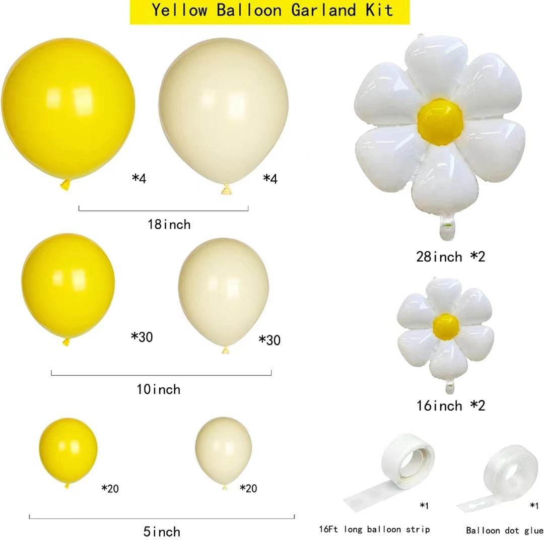 

Daisy Balloon Wreath Set Vaulted Sunflower Birthday Party Decoration Wedding Arrangement Balloons Set as shown