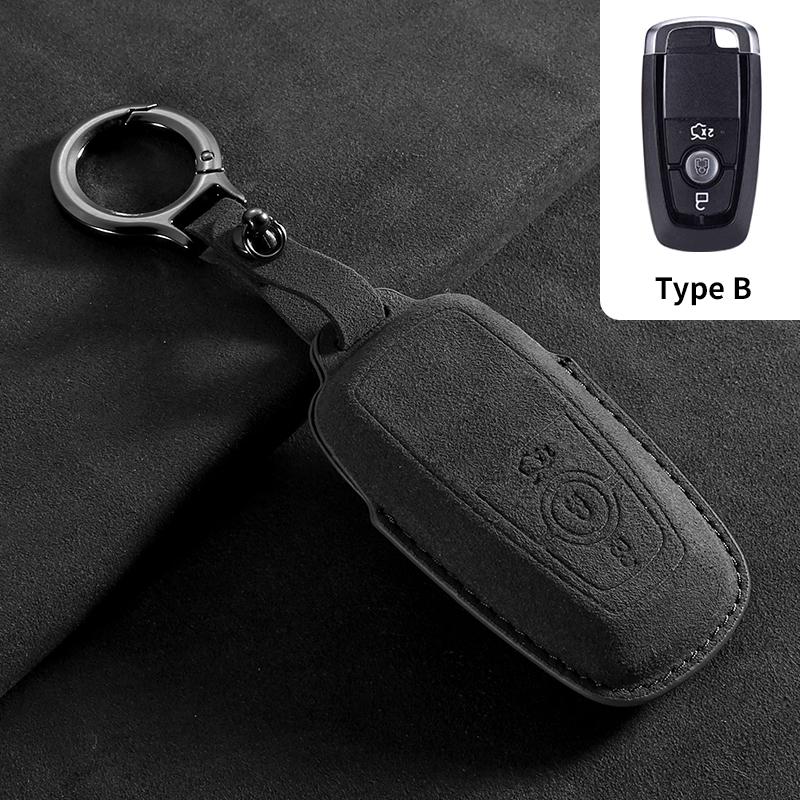 

Suede Car Key Cover Case For Ford Maverick Focus Edge Explorer Everest Fusion Mondeo Mustang Raptor Bronco Ranger Ka Fiesta Kuga