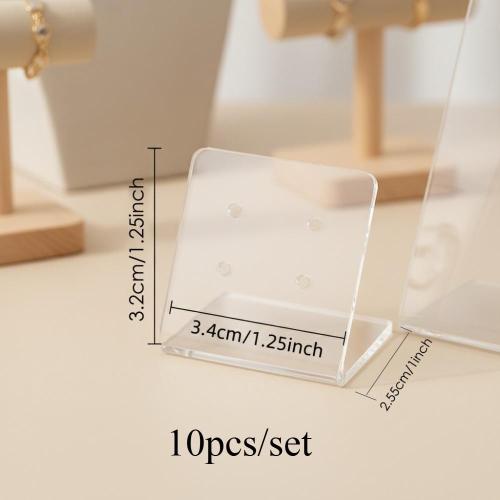 

10/20pcs Transparent Acrylic Earring Storage Rack with 4-hole Jewelry Organizer, Suitable for Store Display Cabinets and Home Display Racks 10pcs/set