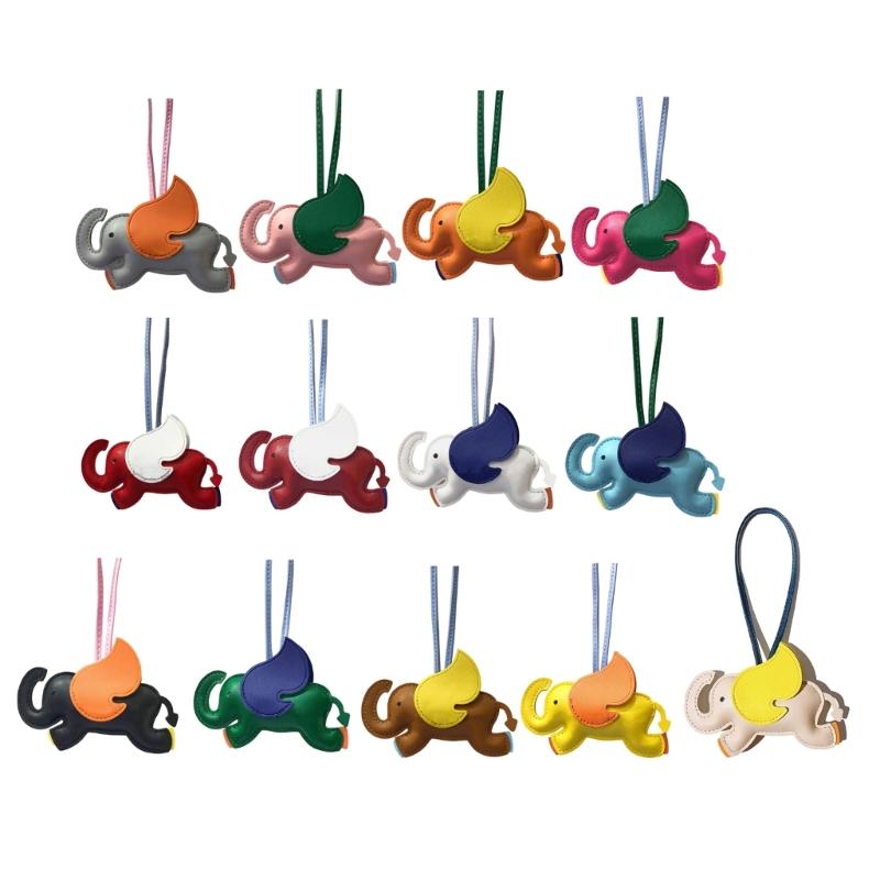 Cute Elephant Bag Pendant Keychain Chic PU Leather Keychains Phone Straps Chain Stylish Keyring for Fashion Enthusiasts