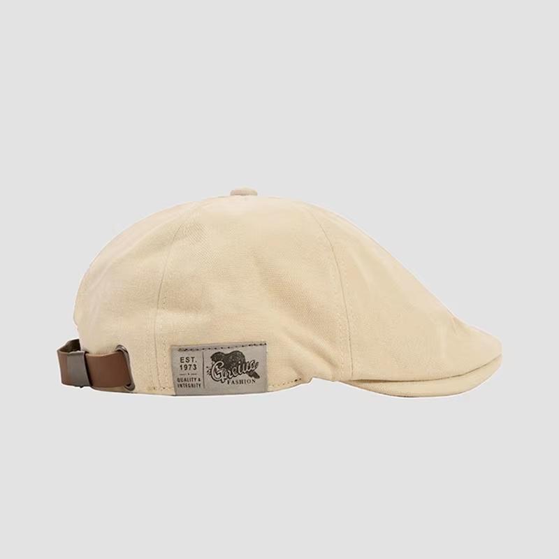 Vintage Ivy Newsboy Cap, Unisex British Western Style Cotton Linen Flat Beret Hat, Classic Winter Hat for Men Women