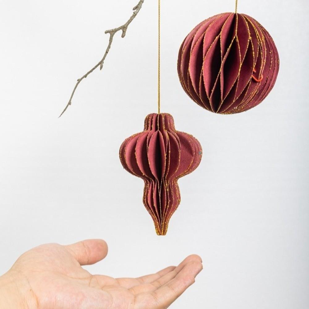 Paper Christmas Tree Honeycomb Ball Solid Color Christmas Tree Decoration  Christmas Theme Party