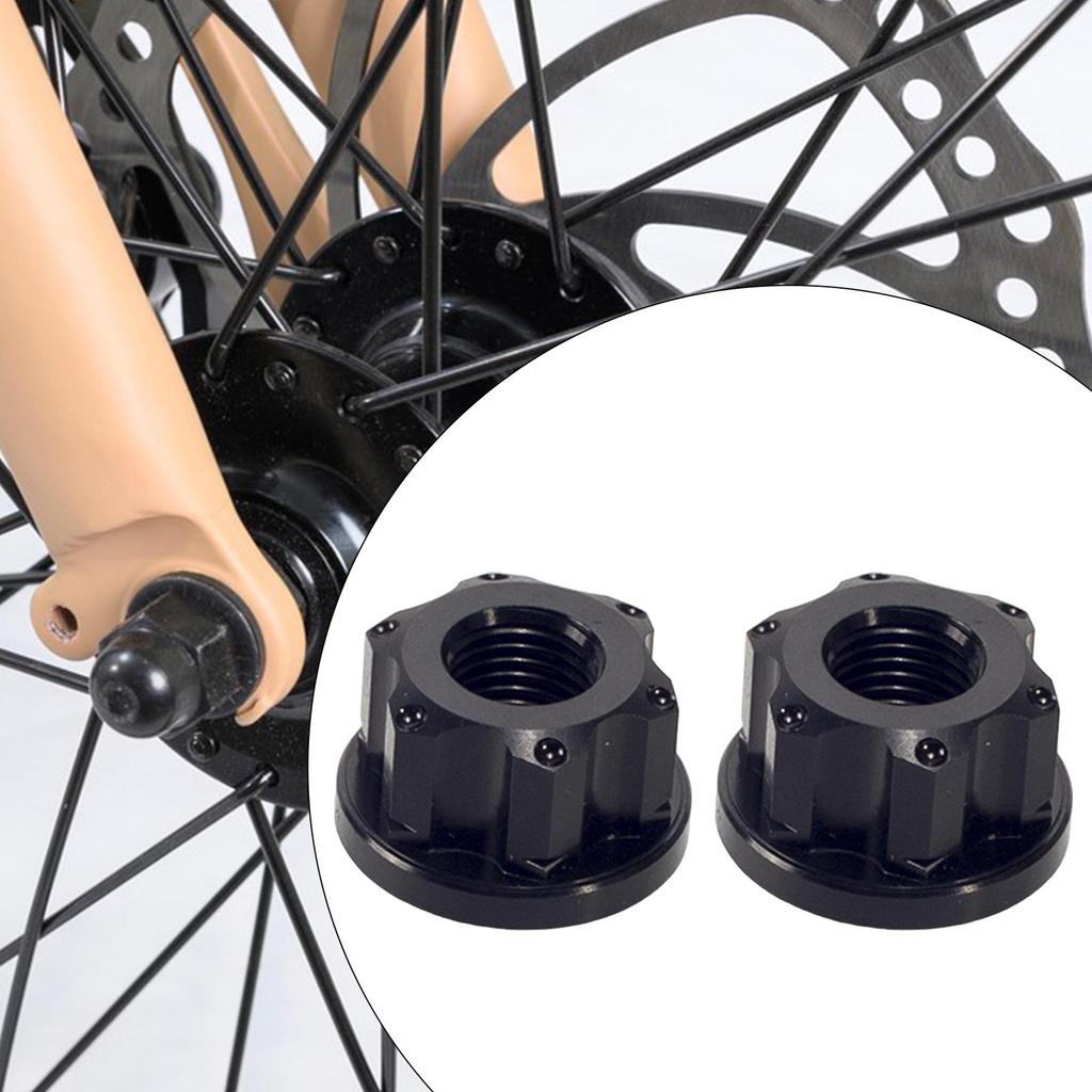 2Pcs Bike Wheel Hub Axle Nuts Bicycle Hub Screws Hardware AntiSlip Bicycle Accessories for Fixed Gear Bicycle M9 Front Axle Nut