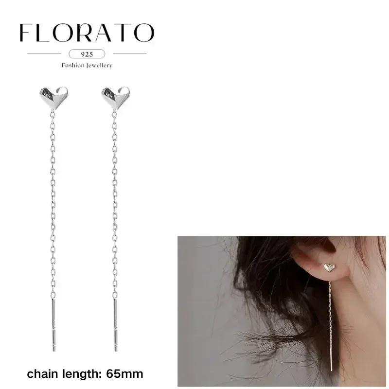 FLORATO 925 Silver Earrings Chain Tassel Pendant Earrings Zircon Silver Earrings for Women Trend Luxury Wedding Jewelry