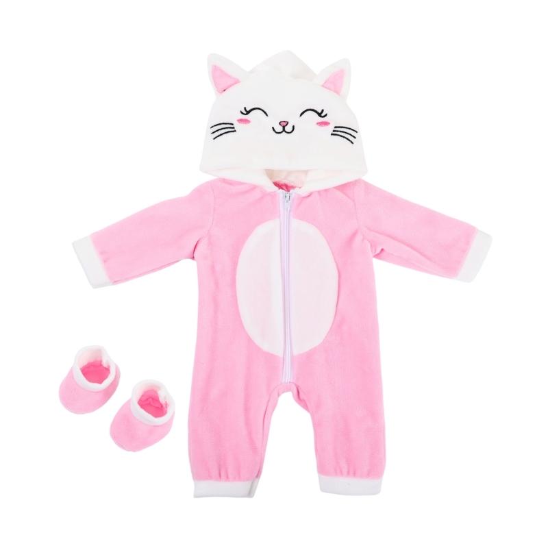 18 Inch Doll Winter Clothes Soft Fleece Cartoon Costume For Girl Dolls Simple Dressing Kids Play Fabric
