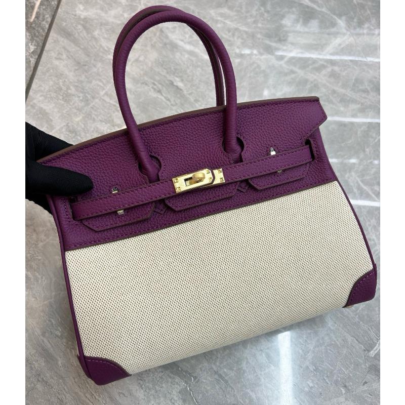 New Cowhide Canvas Platinum Bag Leather Casual Splicing Contrasting Bag Large Capacity Portable Shoulder Messenger Bag