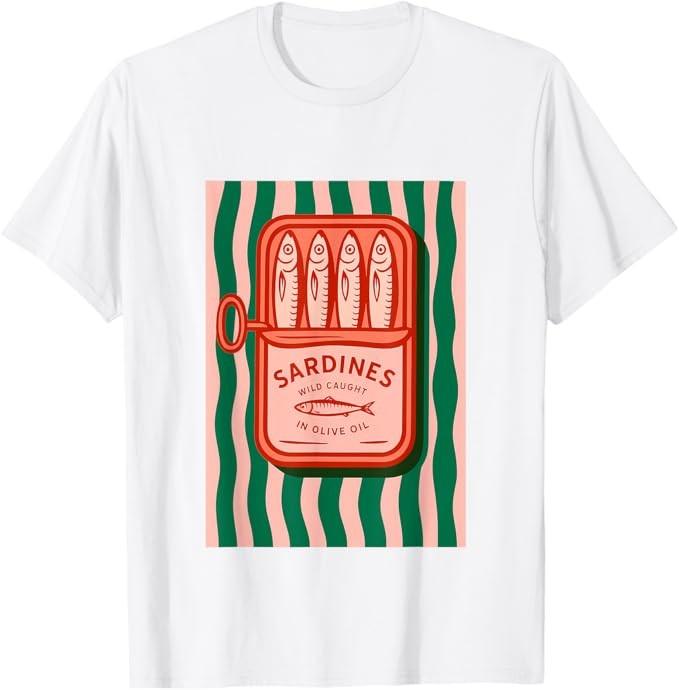 Sardines Tinned Fish Retro Graphic Summer for Men Women T-Shirt