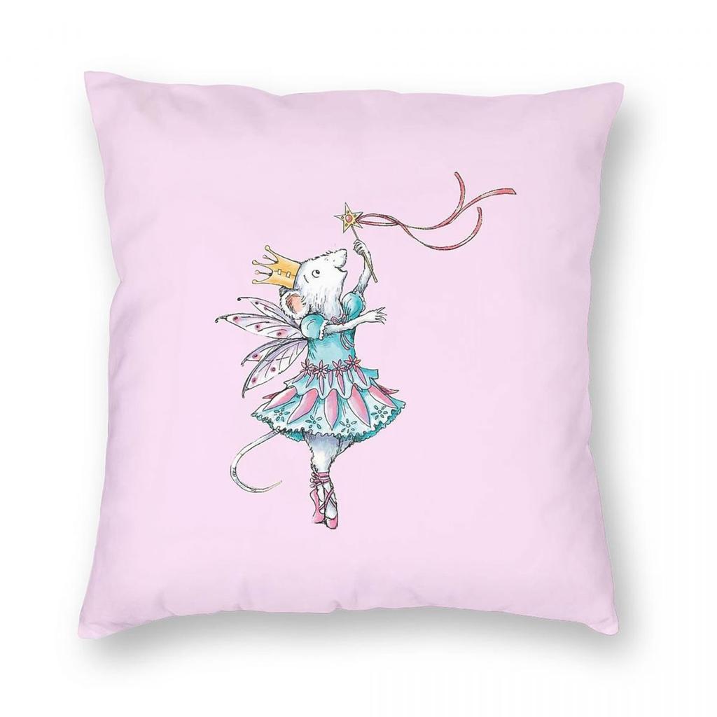 Angelina Ballerina Anime Square Pillowcase Polyester Linen Velvet Pattern Zip Decor Home Cushion Cover