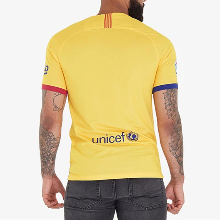 Nike Fotbalový dres FC Barcelona Vapor pro hosty, edice pro fanoušky, sezóna 2019/20, pánská trička, žlutý AJ5531-728