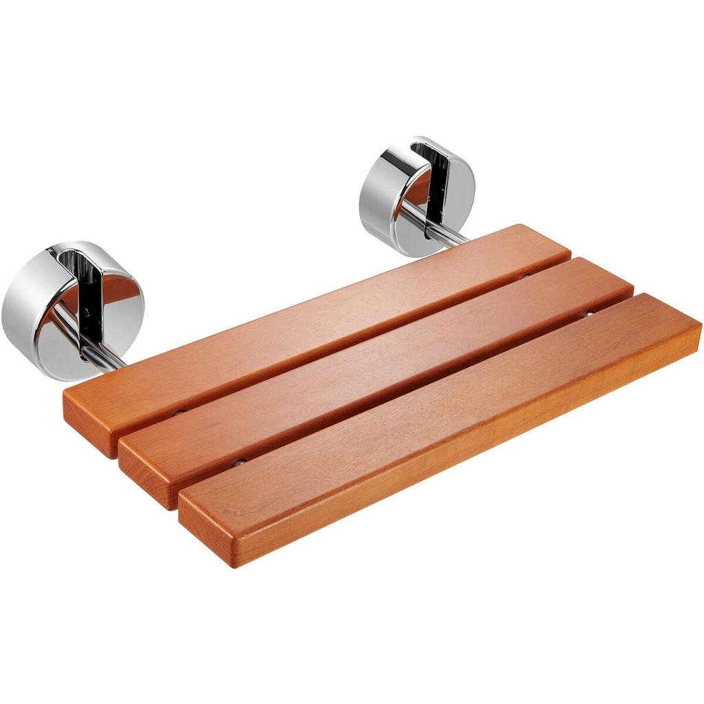 Folding Teak Shower Seat 20.1" X 13.2" Wall Mounted Shower Bench 440 Lbs
