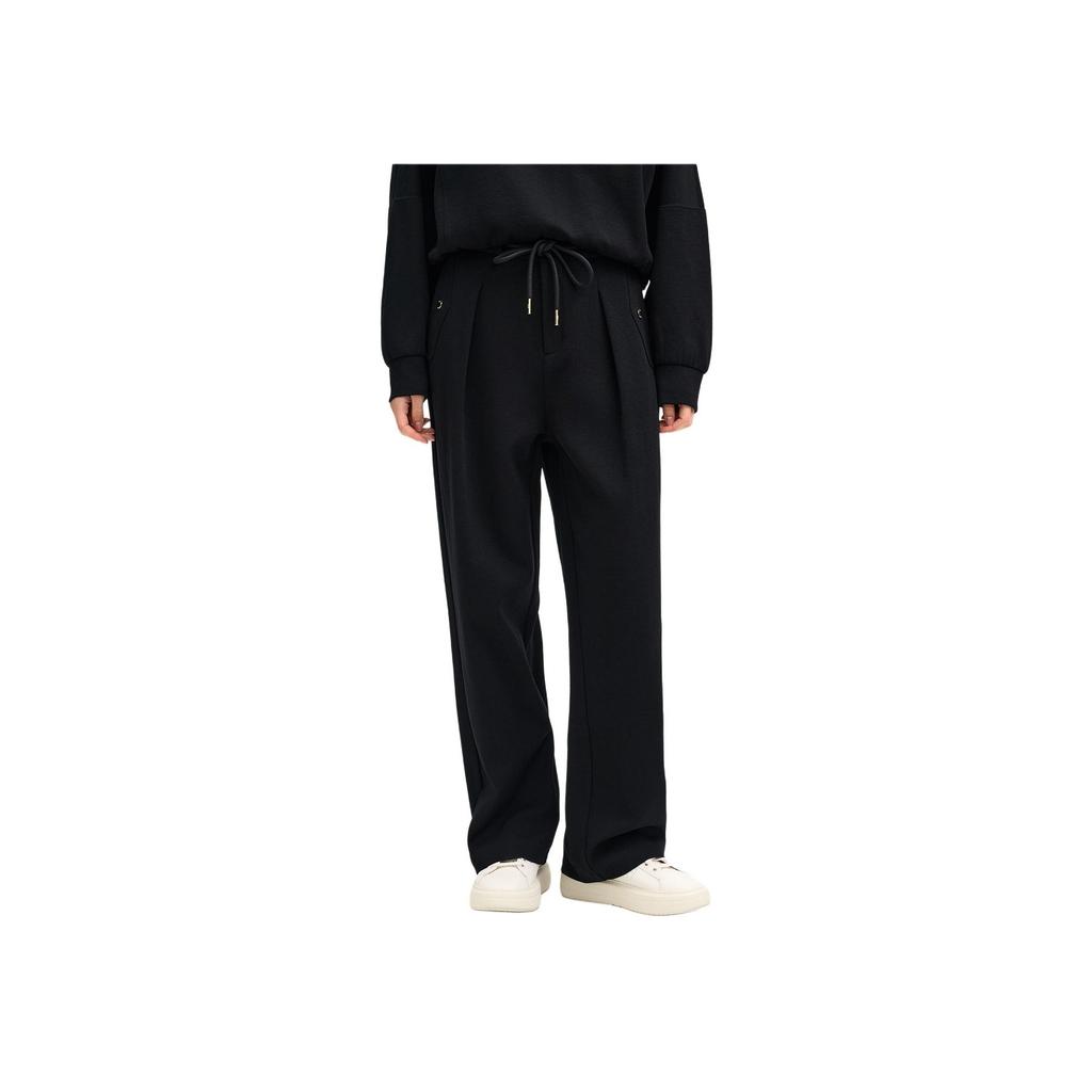 FILA Milano Series Fashion Versatile Comfortable Straight Leg Casual Pants Women bottoms Black F11W515607F-BK