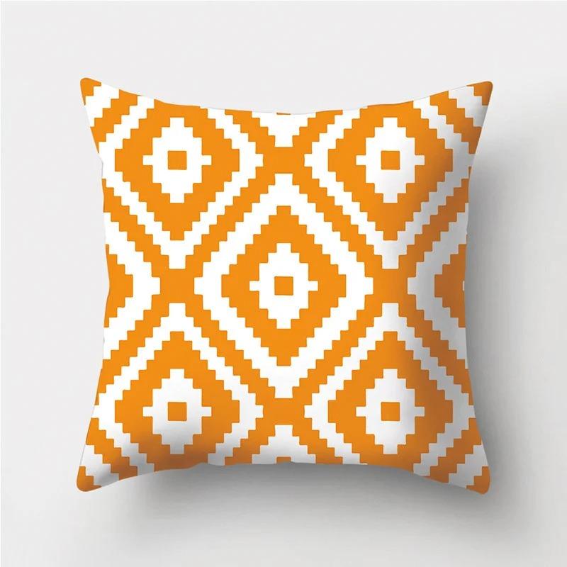 Orange Warm Color Irregular Pattern Series Pillowcases Geometric Striped Pillowcases Sofa Car Sofa Living Room Decoration