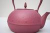 Ikenaga Iron Works Nanbu Iron Kettle, Gardenia and Sakura Design, Pink