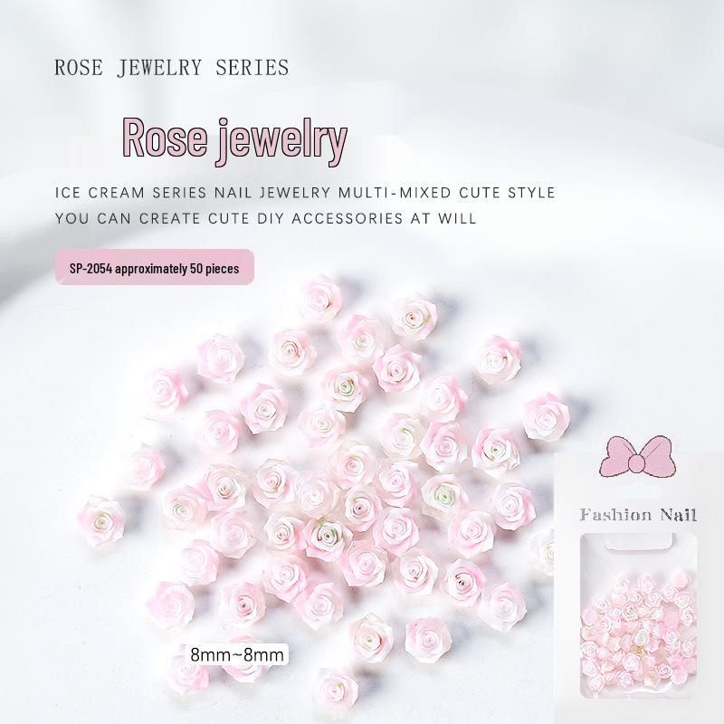 

Gradient Camellia Resin Rhinestones Rose Nail Art Decorations, 3D Colorful Flatback Flowers (Approx. 50 Pieces)