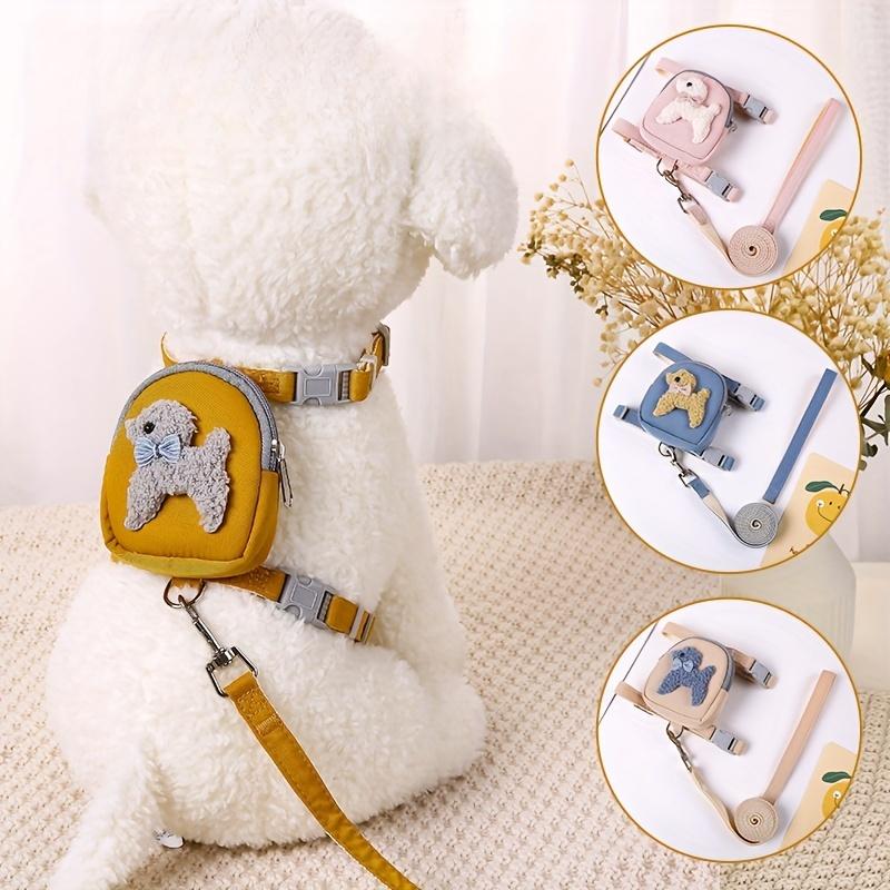 Pet Backpack Teddy Bichon Leash Cat Dog Chest Strap Dog Leash Dog Walking Rope Pet Snack Bag Dog Rope