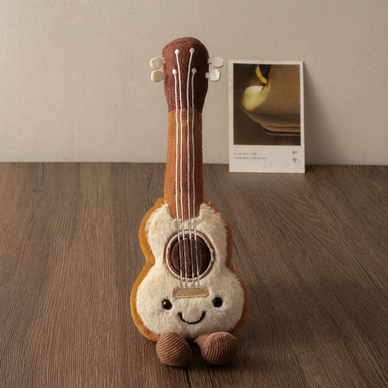 

25см Прекрасная Улыбающаяся Плюшевая Игрушка Гитара Британский Стиль Мультяшные Плюшевые Игрушки Гитара Мягкая Кукла Подарки на День Рождения Девочке 25cm коричневый
