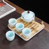 Rotating Ceramic Kung Fu Tea Set with Side Handle Filter Pot