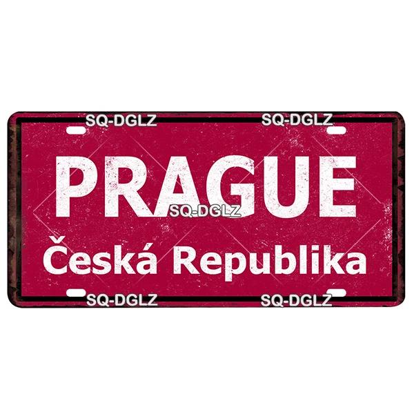 Europa Stadt 15x30CM Schild Metallschild Vintage Plakette Blechschild Wanddeko Für Bar Land Irland/Paris/Prag Poster