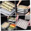 1set Stainless Steel Dumpling Freezer Box with Mesh Rack Multi-function Food Storage Container for Fridge Kitchen Organizer for Meat Fruits