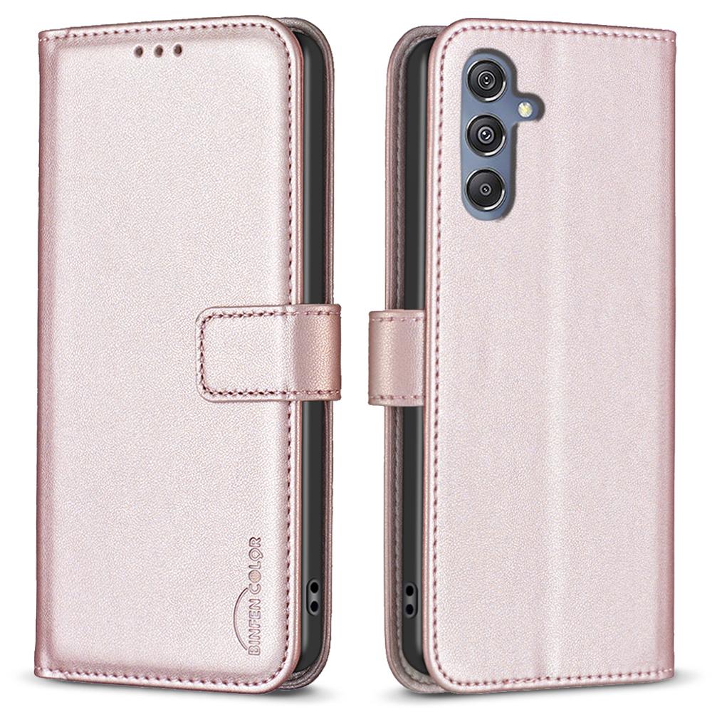 BINFEN COLOR BF17 Leather Flip Cover for Samsung Galaxy F34 5G/M34 5G,Wallet Stand Full Protection Phone Case