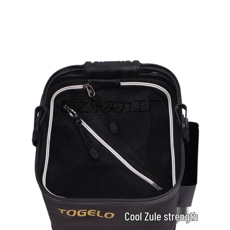 Portable Folding Fishing Bucket with Lid for Water Scooping and Fish Storage