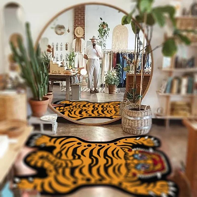 Cute Cartoon Tiger Carpet Large Area Rug for Living Room Children Bedroom Bedside Home Decoration Soft Foot Mat
