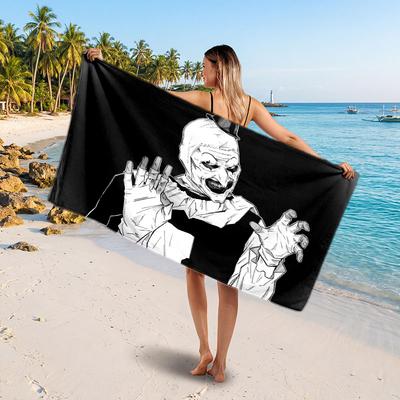 Large Beach TowelTerrifier Art the Clown Soft Absorbent Towel Beach Bath Home Use