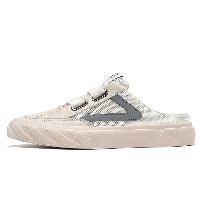 Summer Newest Mesh Half Slippers Men S Baotou Hollow Breathable Light Casual White Shoes Men Shoes Tenis Trend Cool Slippers 39