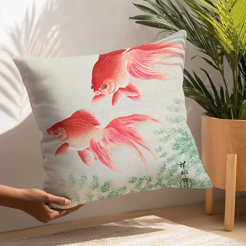 Japanese Artist Exhibition Pillow Case Plush Fabric Soft Pillowcase Double Sided Print Cushion Cover Household Gifts