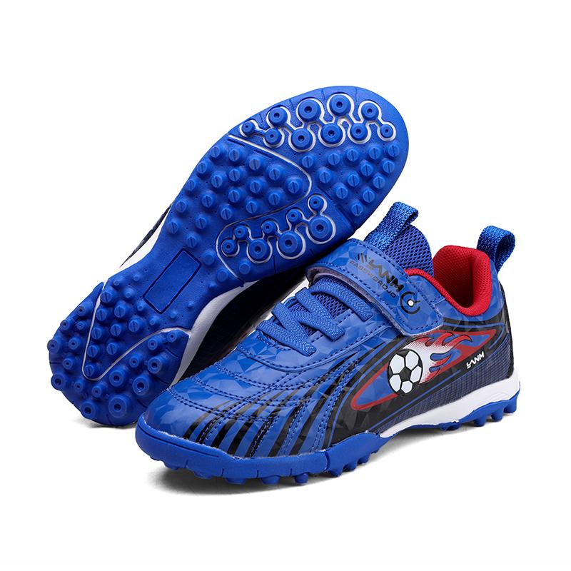 

Fashion Childrens Soccer Shoes Fashion Turf Training Outdoor Sports Fast Soccer Tennis Luxury Design Original Football Shoes for Kids EU39 синий