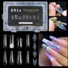 Mixed 12 Types Nail Tips Sets Clear Forms Pointed/Trapezoidal Nails French Nail Molds Ultra-Thin Acrylic False Nails