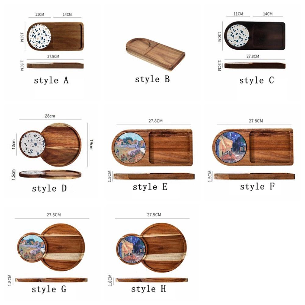 Portable Dessert Tray Solid Wood Dried Fruit Plate Coaster Breakfast Plate Hotel