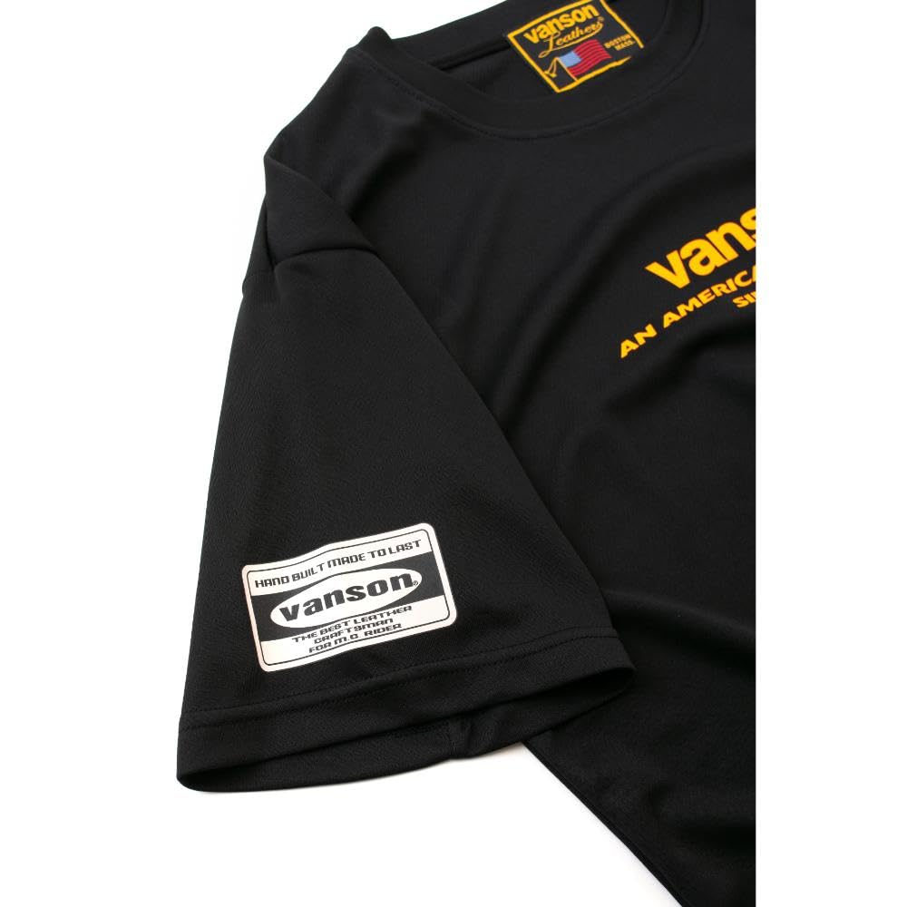 Vanson VSE25801S Men's Moisture-Wicking, Quick-Drying Mesh T-Shirt (XL, Black/Yellow)