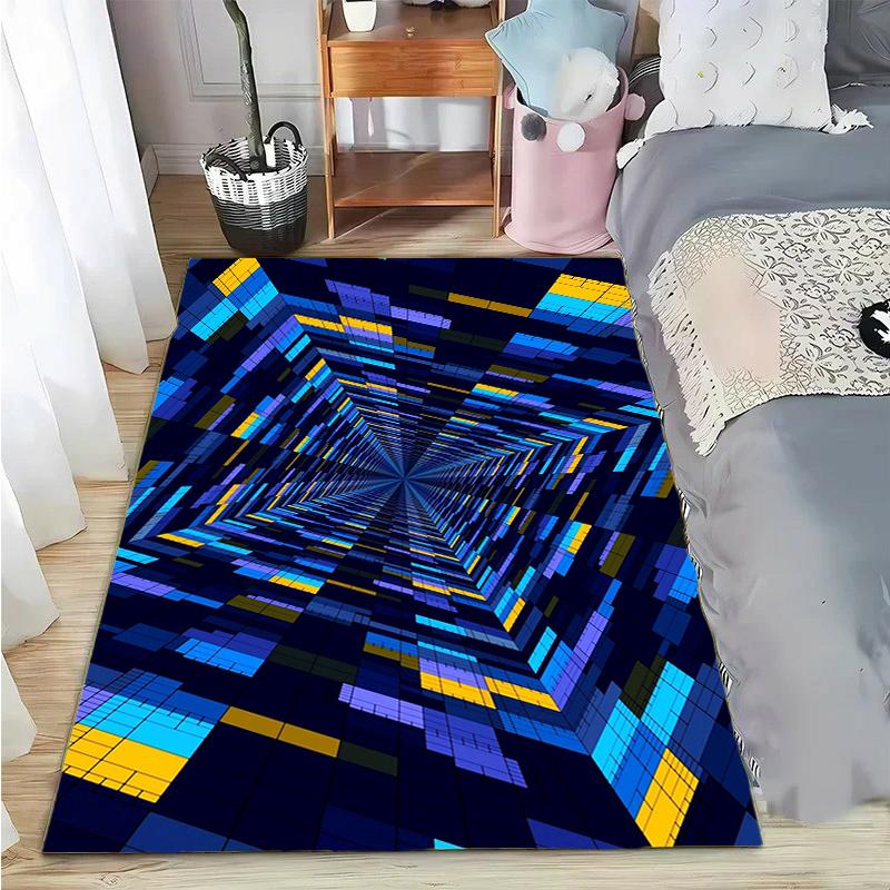 3D Vortex Illusion Area Carpet Rug for Living Room Decor Bedroom  Abstract Geometric Optical Vertigo Carpet Non-slip Floor Mat