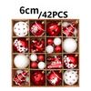 42PCS 6CM Premium Painted Christmas Ball Set 2025 New Year Santa Home Decorations Christmas Tree DIY Decorative Ornaments