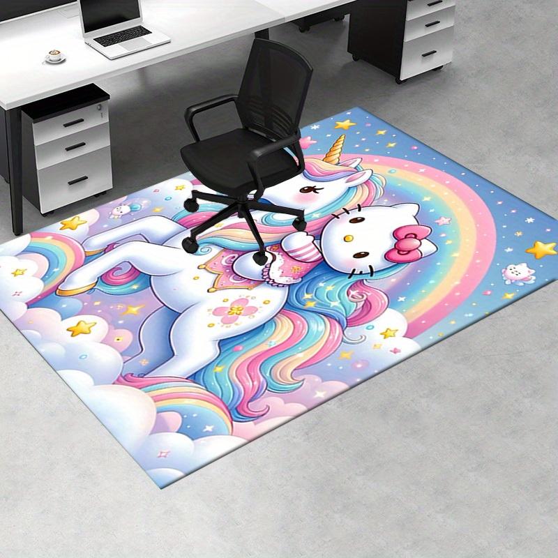 Office Rug Unicorn, Hello Kitty Anti-Slip Rug, Machine Washable for Living Room, Bedroom, Office, Multiple Sizes, Bedroom Mat, Decorative Mat, Durable