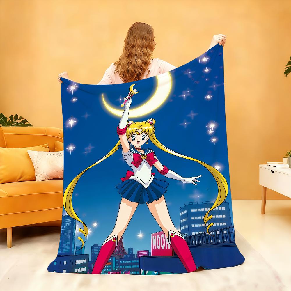 S-SailorS Anime M-MoonS Anime Blanket For Soft Throw Blanket for Picnic Bed Sofa Home Bedroom Cozy Warm Comfortable
