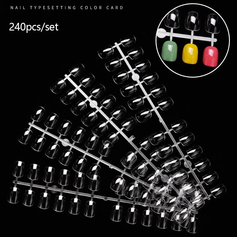 240Pcs False Nail Tips Color Card Showing Shelf Nail Display Stand For Gel Nail Polish Varnish Practice Manicure Tool Nail Swatch