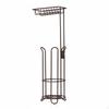 Toilet Paper Holder, Freestanding Iron Stand, Bathroom Storage Organizer, Living Room Black