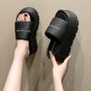 Fashion 8CM Casual Wedge Slippers for Women New Summer Non Slip Platform Sandals Woman Open Toe Comfortable Female Chunky Beach Slippers