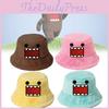 Kun Domo Plush Bucket Hat Cartoon Anime Warm Fluffy Flat Roof Cap For Women Men