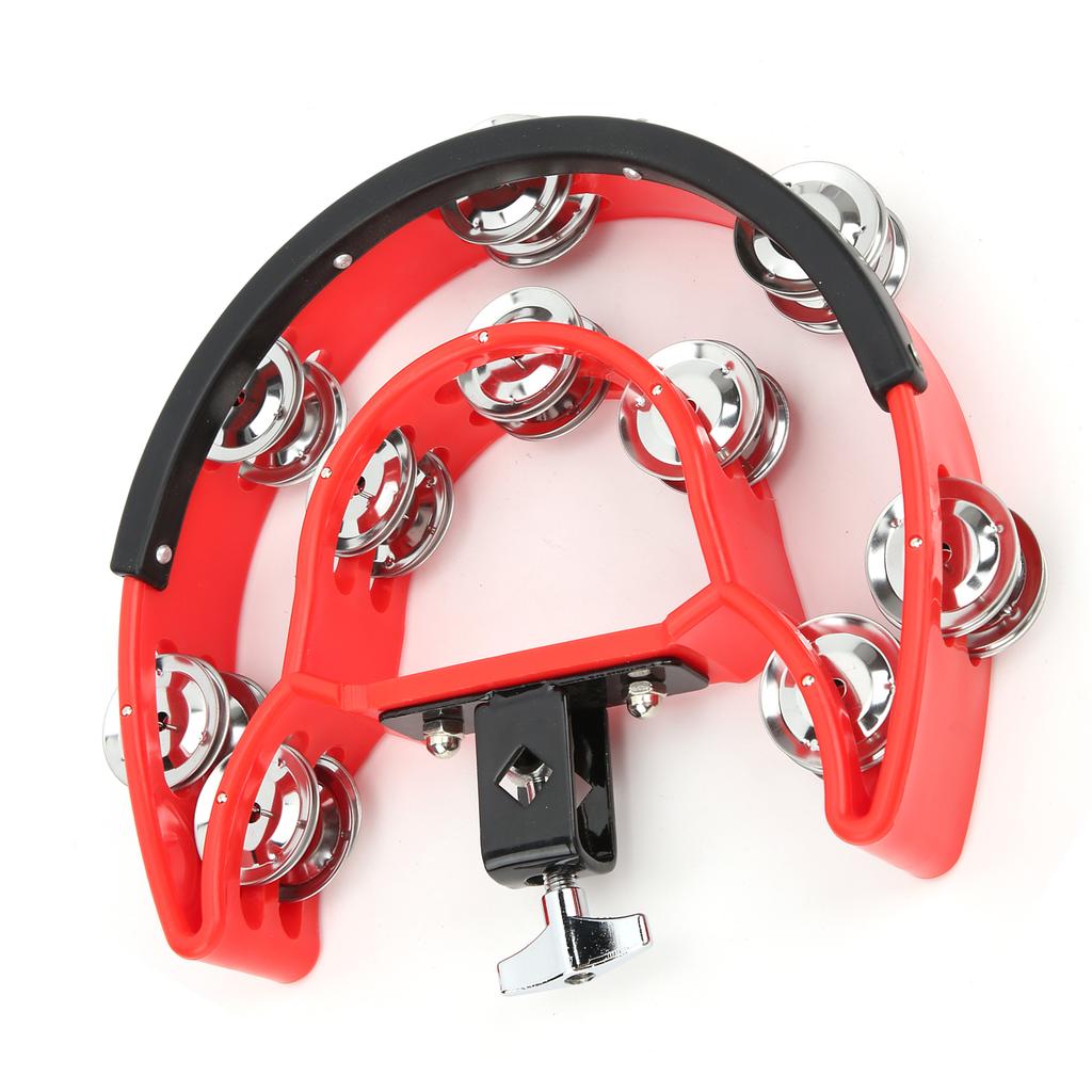 Half Moon Tambourine Metal Jingles Double Row Handheld Musical Percussion Instrument DT‑66