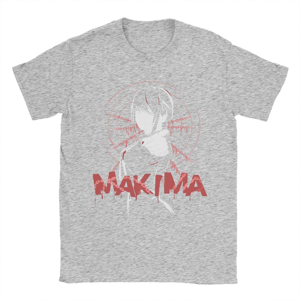 Novelty Makima No Akuma Manga Anime T-Shirt Men 100%Cotton Short Sleeve Chainsaw Man O-neck Summer Tops
