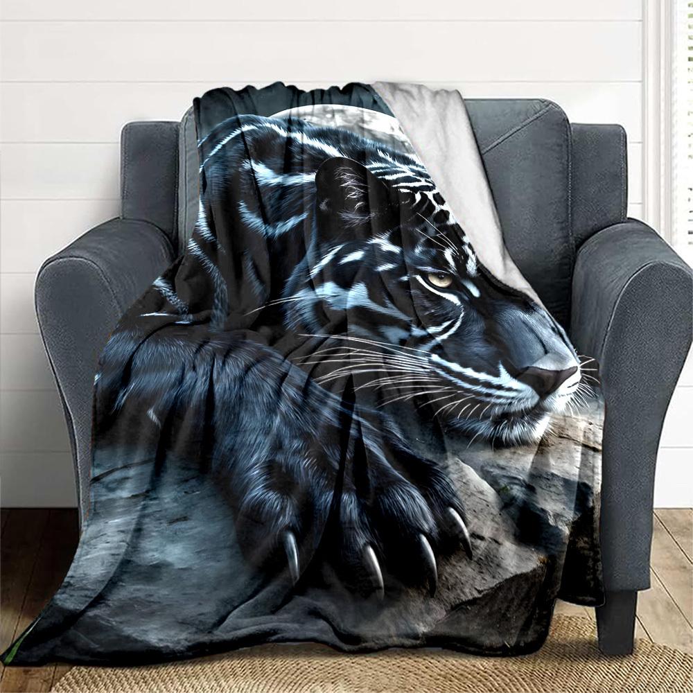 

1pc Black Panther Print Blanket Lightweight Blanket Throw Blanket For Sofa, Bed, Travel, Camping, Livingroom, Office, Couch, Chair yy251010051 100x150cm