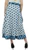 Phagun Indian Dress Reversible Ikat Printed Cotton Blue Boho Chic Wrap Skirt