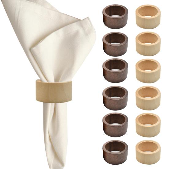 Wood Napkin Rings Rustic Napkin Holders Reusable Napkin Rings for Dinner Party Wedding Christmas Home Farmhouse Decor